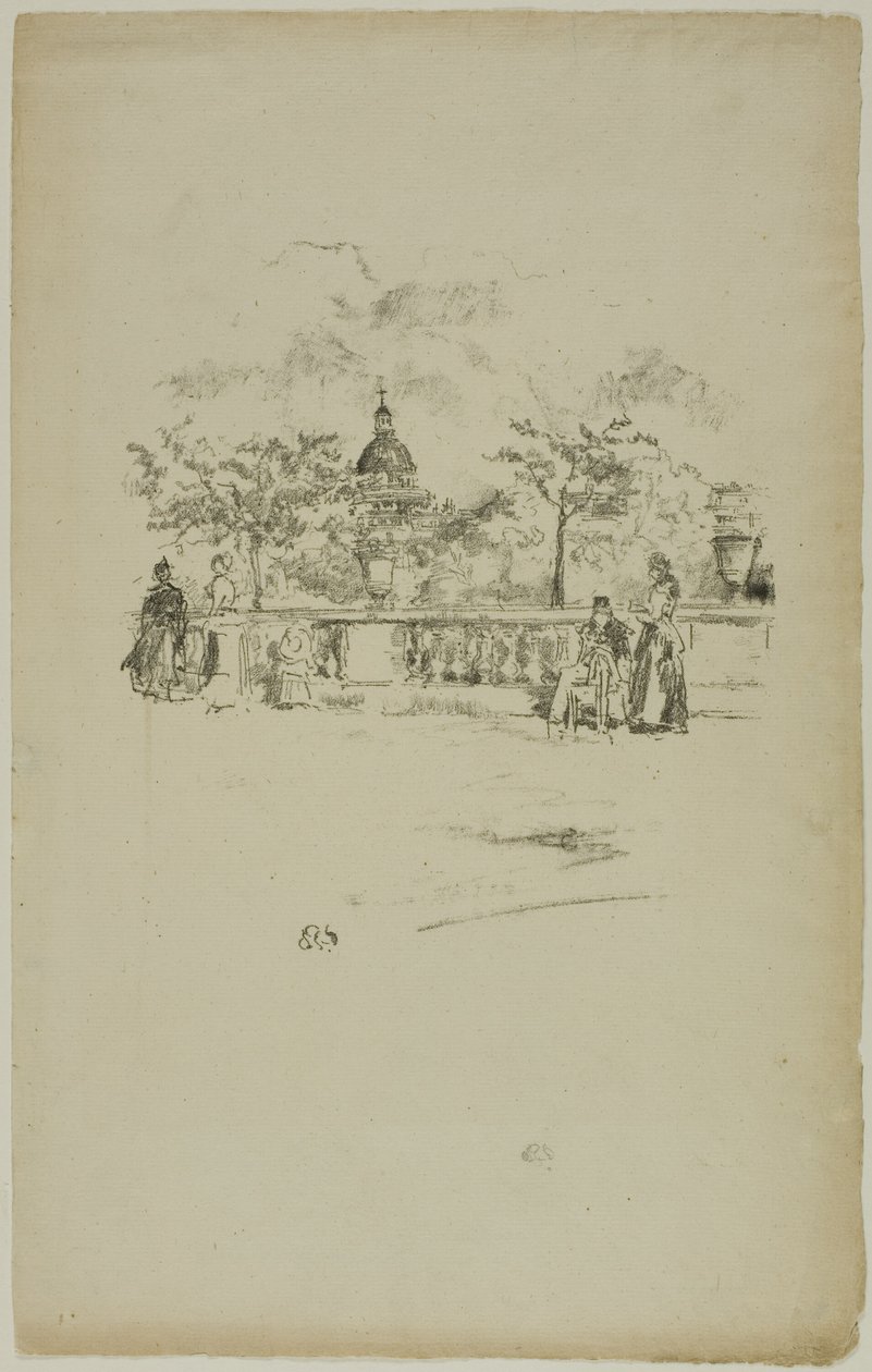 Pantheon fra terrassen i Luxembourg-haven af James McNeill Whistler