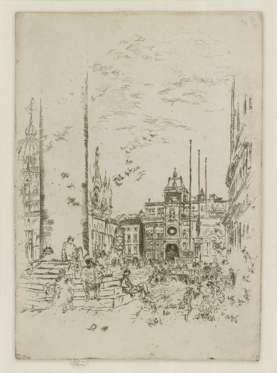 Piazzettaen, fra det første Venedig-sæt (Venedig, en serie af tolv ætsninger) af James Abbott McNeill Whistler