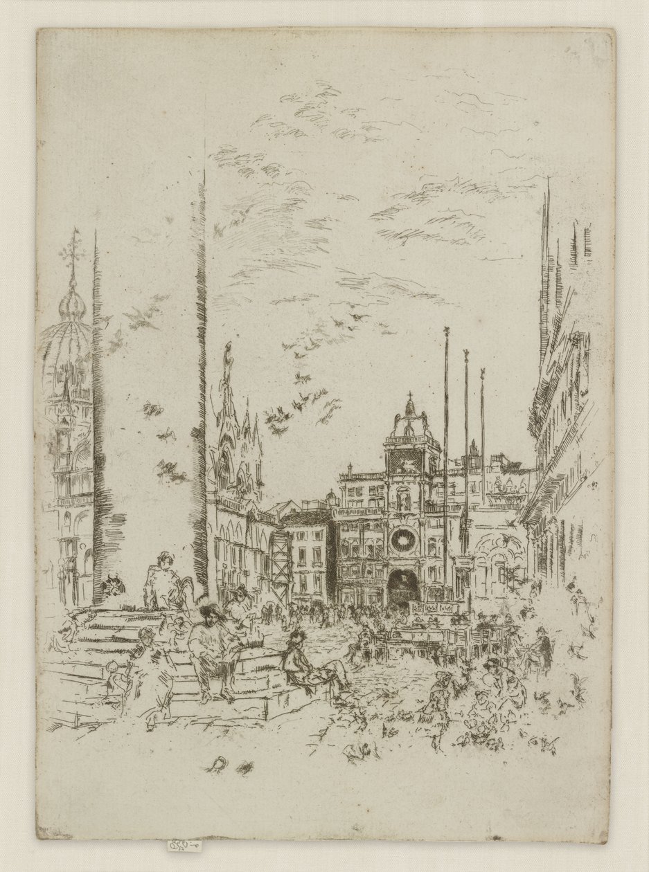 Piazzettaen, fra det første Venedig-sæt (Venedig, en serie på tolv raderinger) af James McNeill Whistler