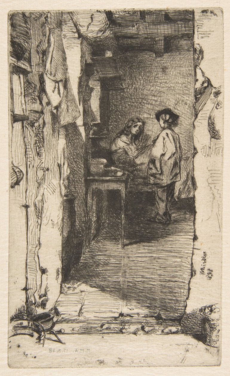 Kludeindsamlerskerne (kludesamlere, Quartier Mouffetard, Paris) af James McNeill Whistler