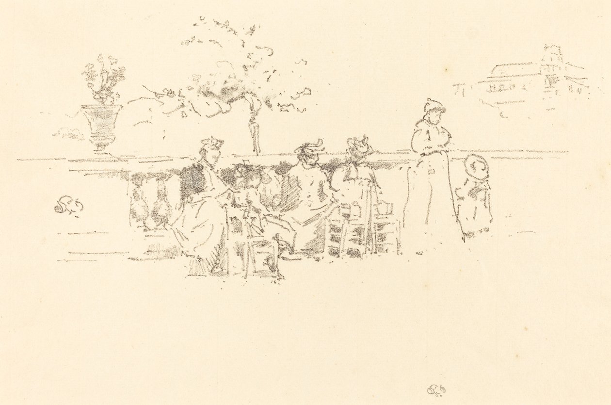 The Terrace, Luxembourg af James Abbott McNeill Whistler