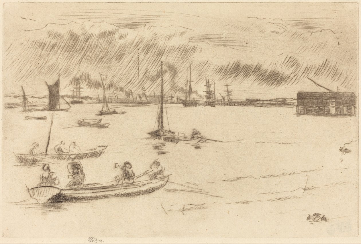 Themsen mod Erith af James McNeill Whistler