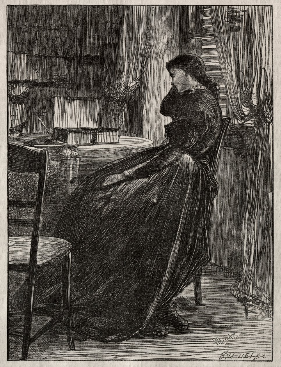 Retsprædikenen: Joanna Douglas ved sit skrivebord af James Abbott McNeill Whistler