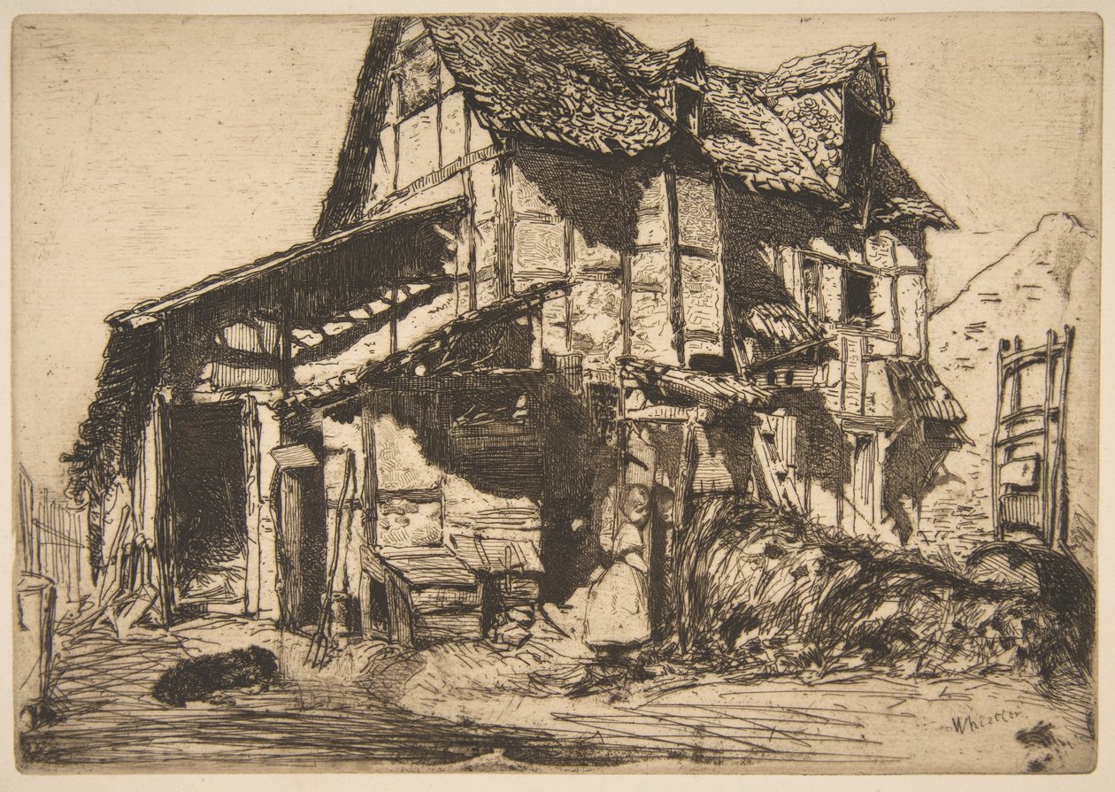 Den usikre udlejningsejendom (Den gamle gård) af James McNeill Whistler