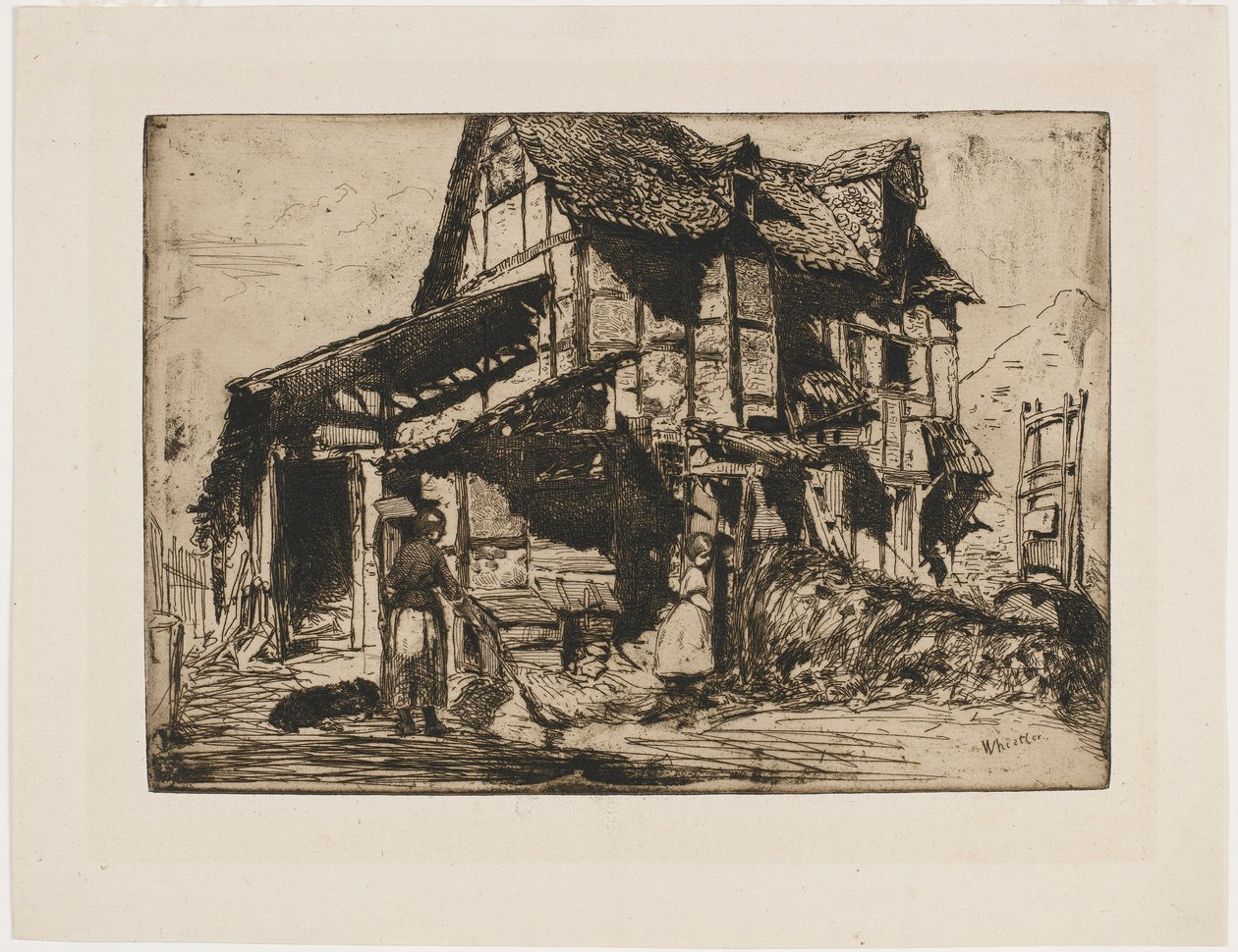 Den usikre bolig. En af de tolv ætsninger fra naturen. (Det franske sæt) af James Abbott McNeill Whistler