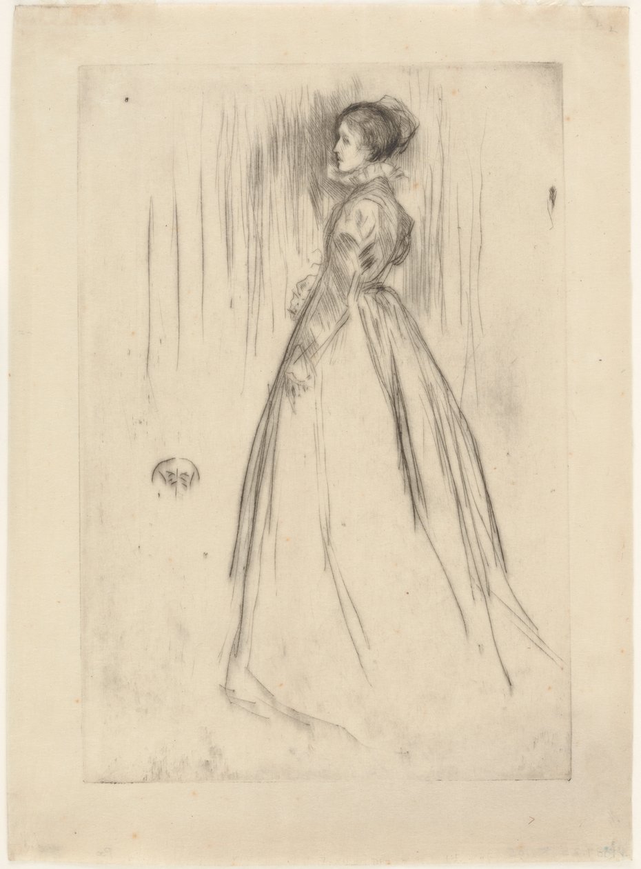 The Velvet Dress (Mrs. Leyland) af James Abbott McNeill Whistler