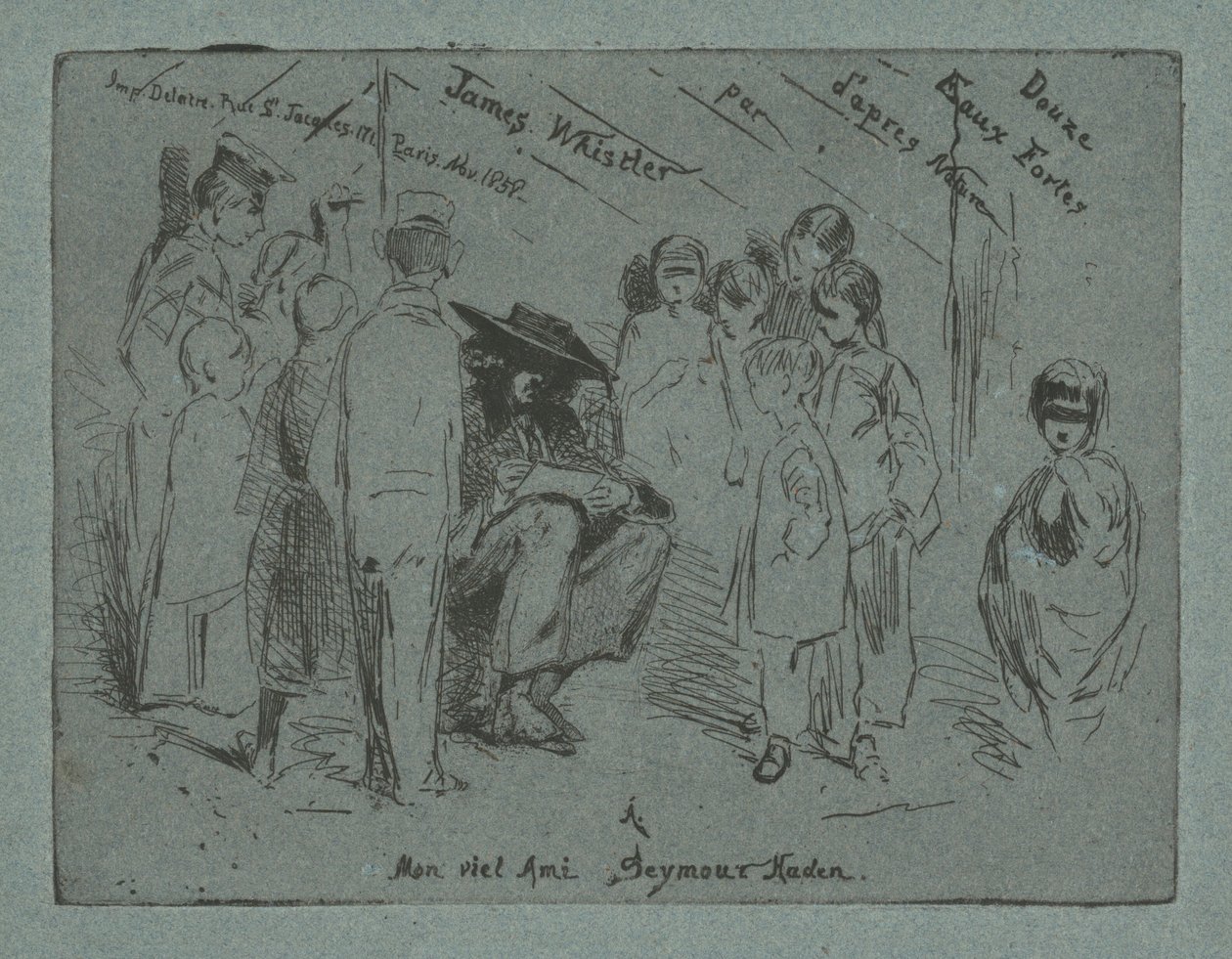 Titelside til "Tolv ætsninger fra naturen" af James Abbott McNeill Whistler