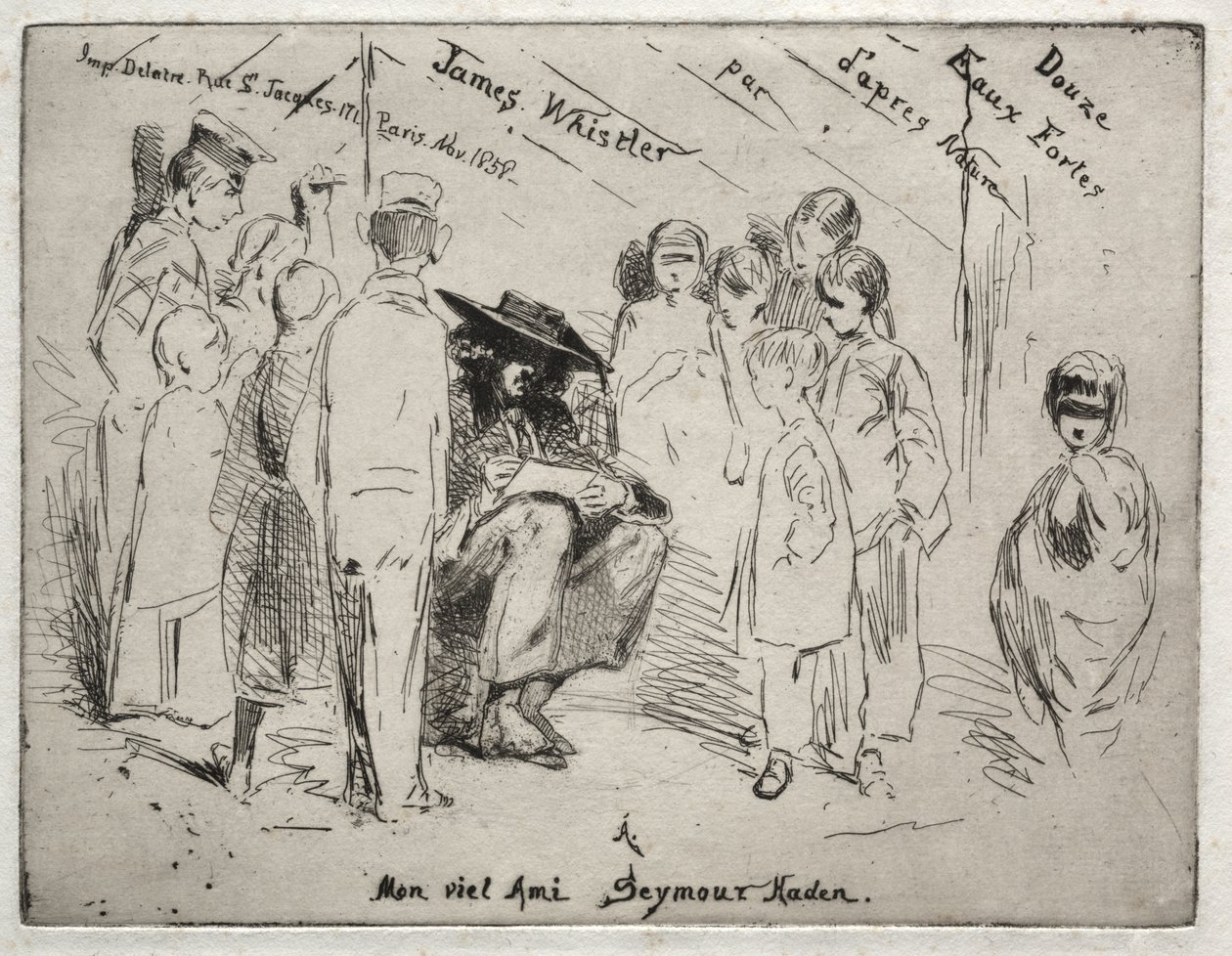 Tolv raderinger efter naturen: titelside - Delauney skitserer af James McNeill Whistler