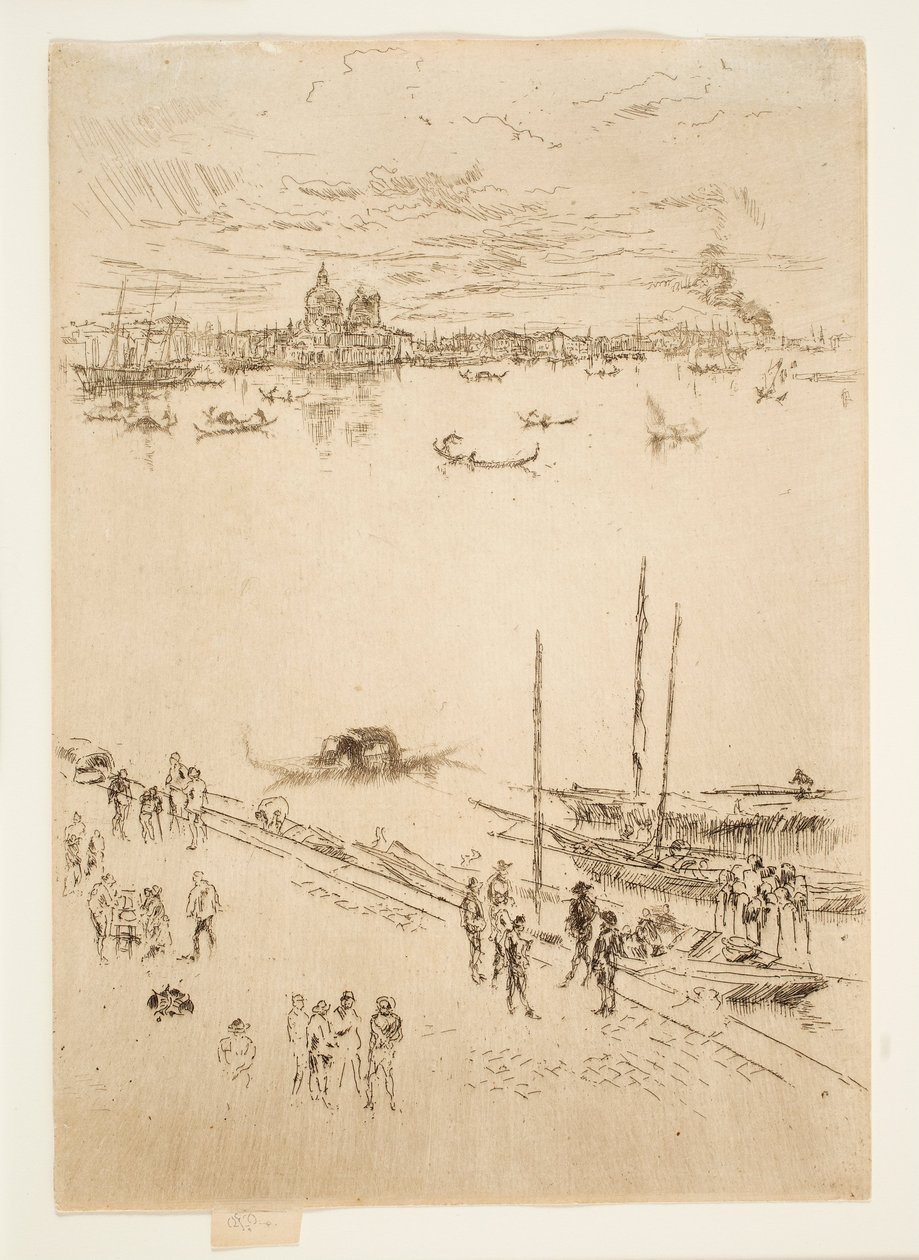 »Upright Venice« fra serien »Twenty-Six Etchings«, også kendt som »Second Venice Set« af James McNeill Whistler