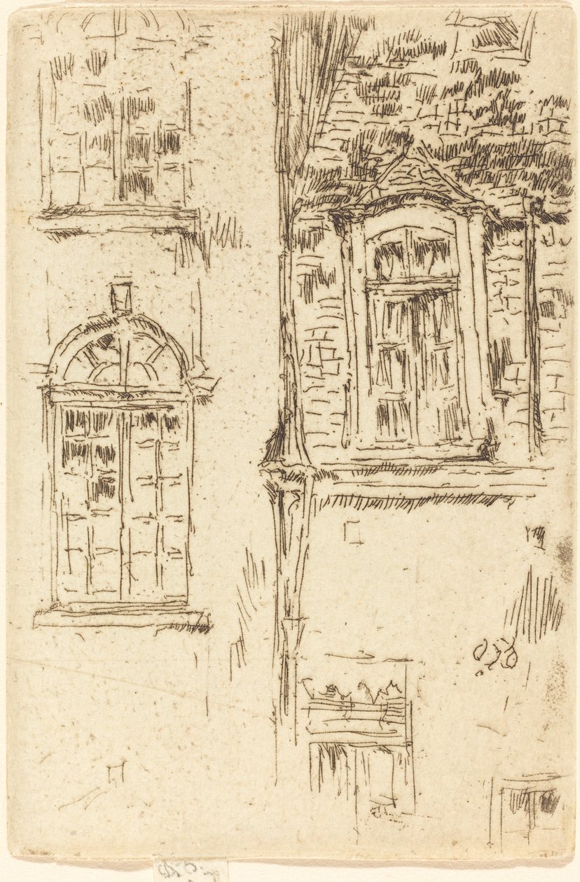 Vinduer overfor Hotel, Bourges af James Abbott McNeill Whistler