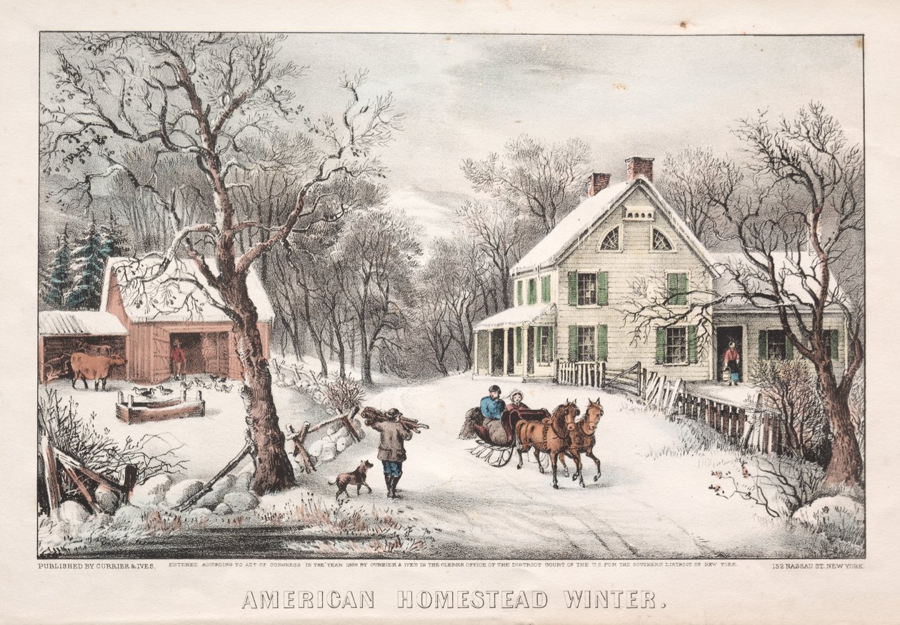 American Homestead, Winter af James Merritt Ives
