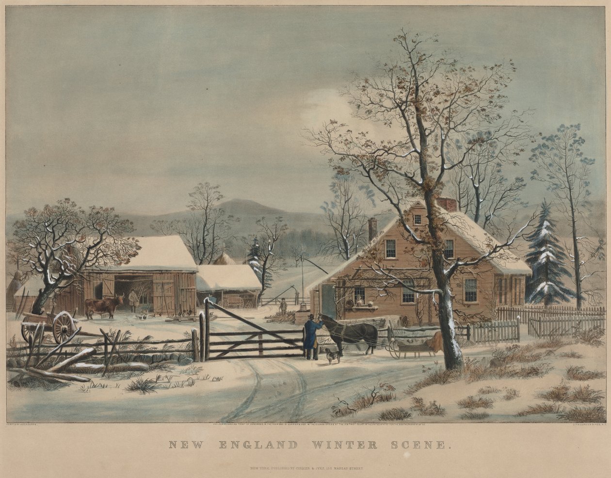 New England vinterscene af James Merritt Ives
