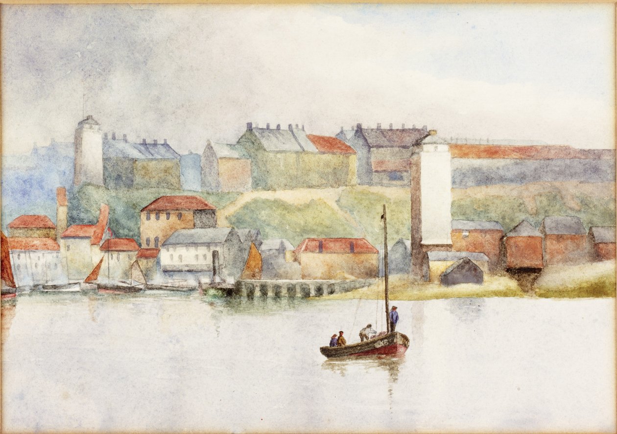 High and Low Lights North Shields (blyant og akvarel på papir) af James Miller Brown