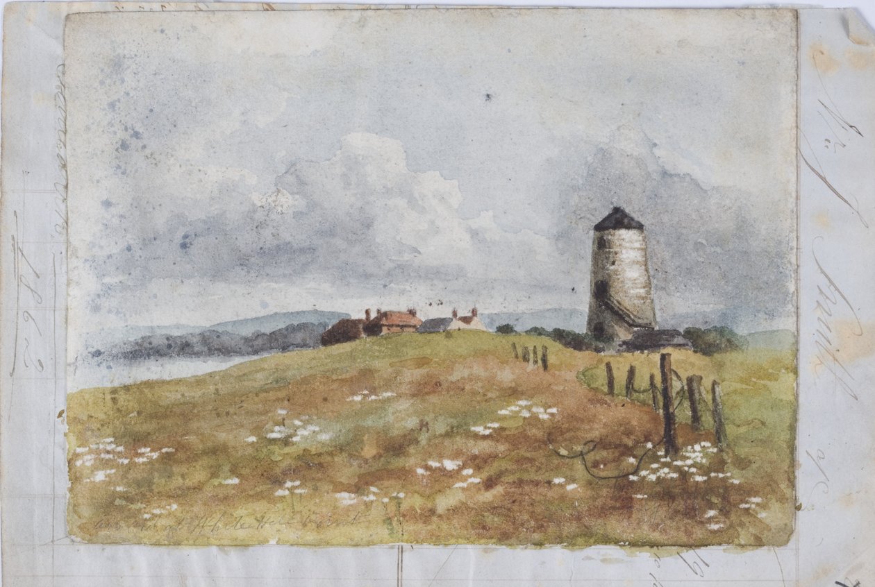 Old Mill at White Hill Point (akvarel og blyant) af James Miller Brown
