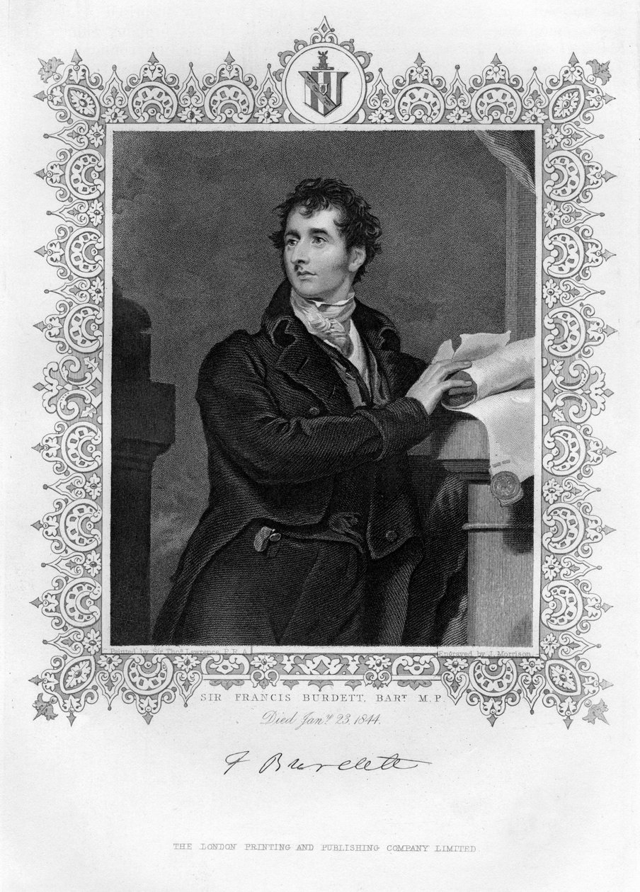 Sir Francis Burdett 1770-1844, engelsk reformistisk politiker, 1800-tallet. af James Morrison