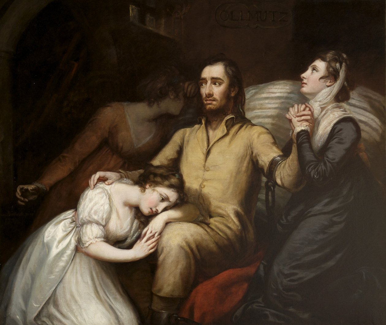 Lafayette i fangehullet ved Olmütz med sin kone og døtre, 1797 af James Northcote