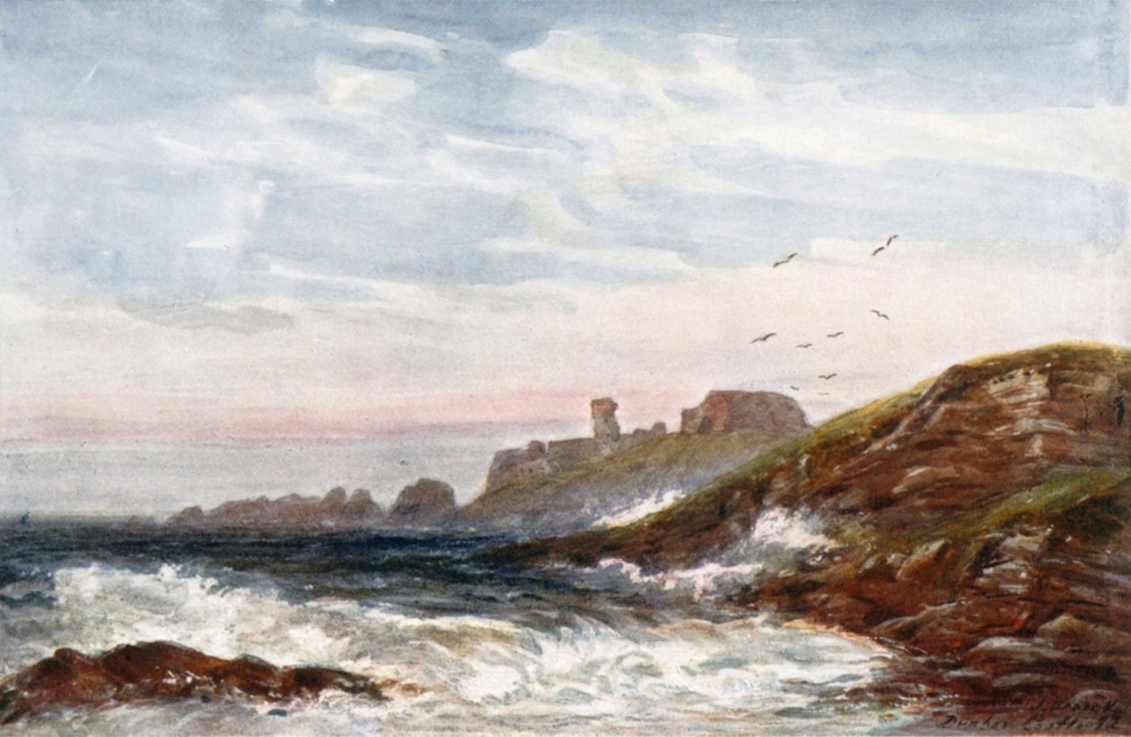 "Dunbar Castle" (farvelitografi) af James Orrock