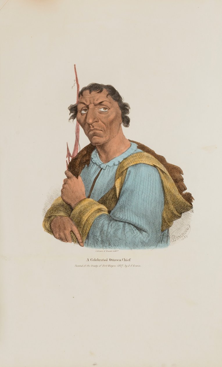 En berømt Ottowa-høvding, fra The Aboriginal Portfolio af James Otto Lewis