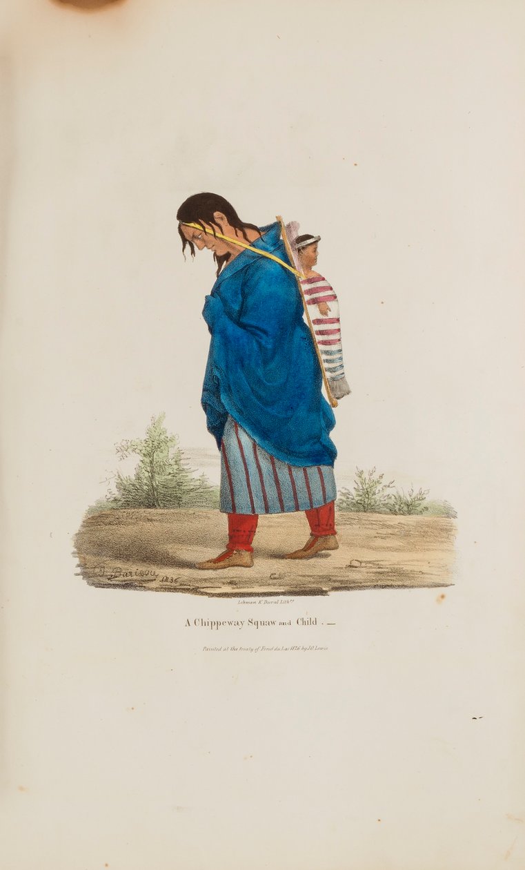 En Chippeway-kvinde og et barn, fra The Aboriginal Portfolio af James Otto Lewis