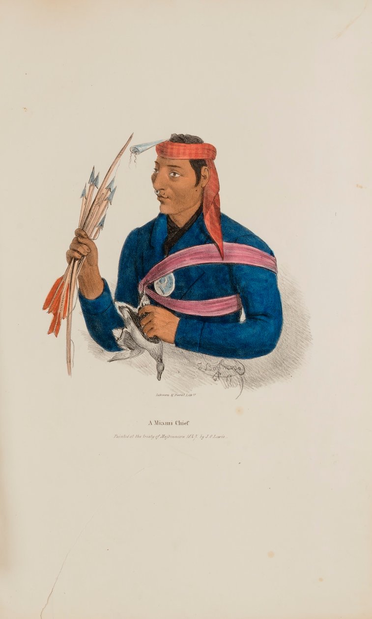 En Miami-høvding, fra The Aboriginal Portfolio af James Otto Lewis