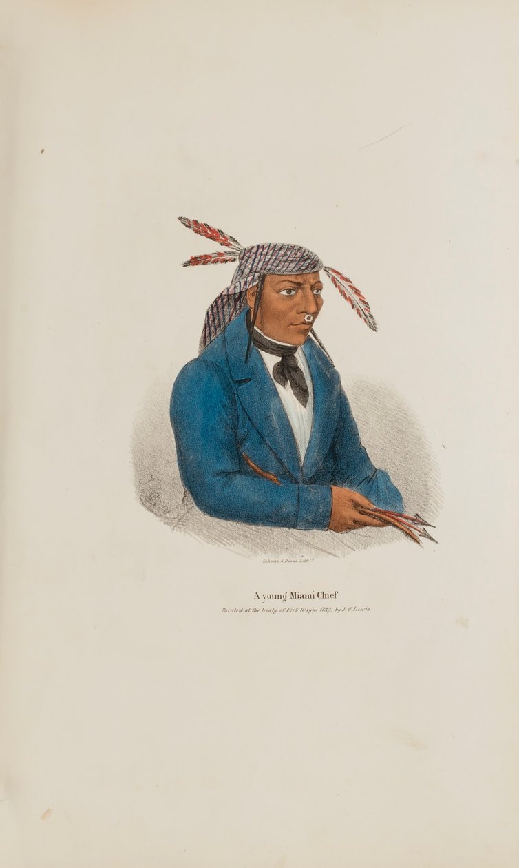 En ung Miami-høvding, fra The Aboriginal Portfolio af James Otto Lewis