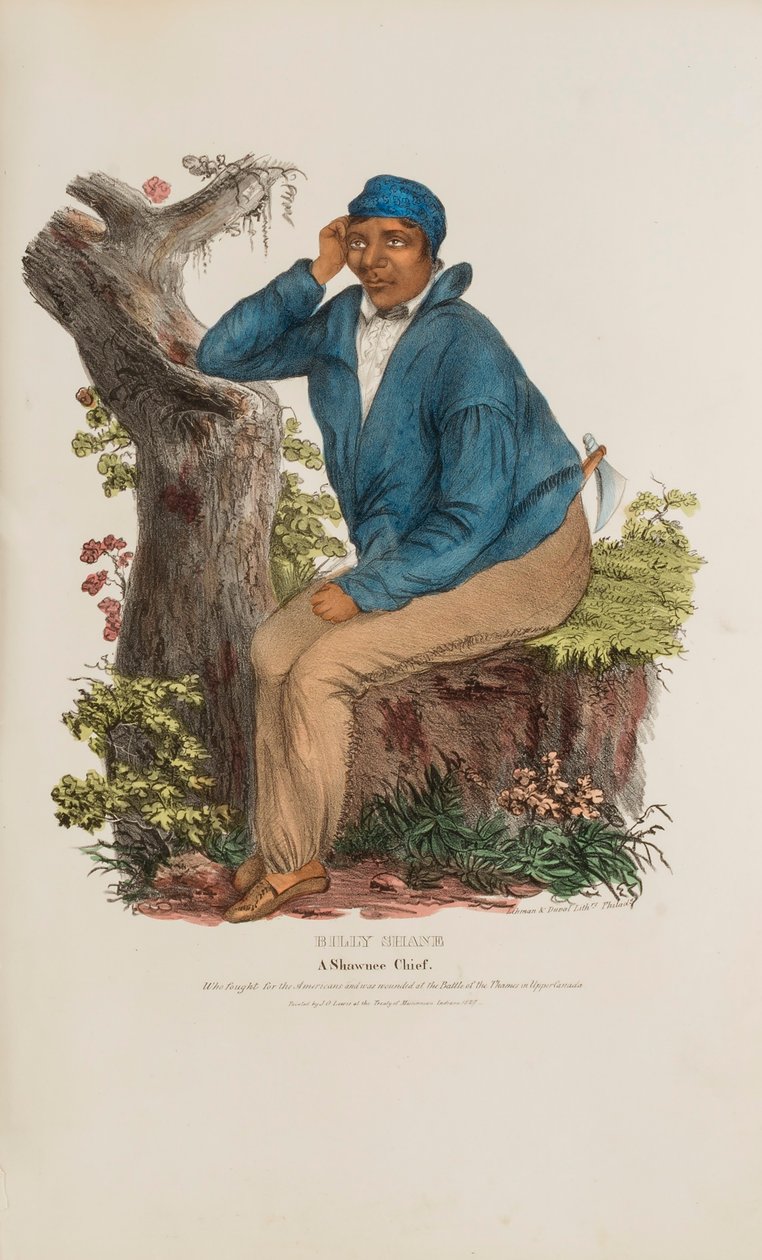 BILLY SHANE; En shawnee-høvding, fra The Aboriginal Portfolio af James Otto Lewis