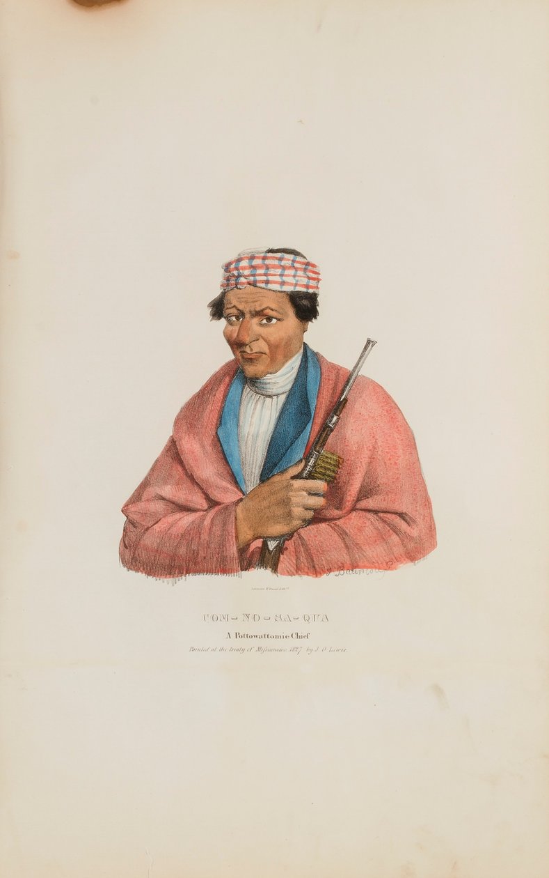 CAN-NO-SA-QUA; En Pottowattomie-høvding, fra The Aboriginal Portfolio af James Otto Lewis
