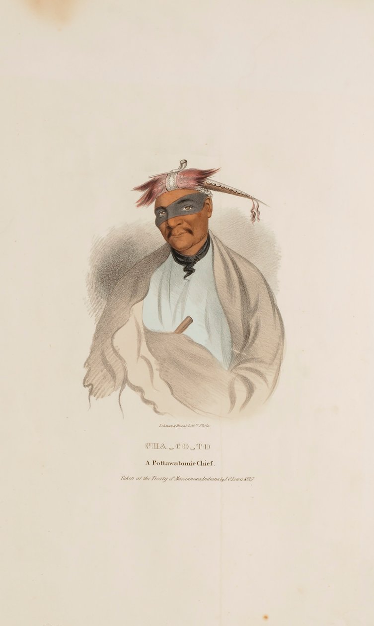 CHA-CO-TO, en Pottowattomie-høvding, fra The Aboriginal Portfolio af James Otto Lewis