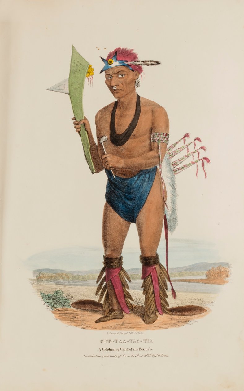 CUT-TAA-TAS-TIA; En berømt høvding fra Fox-stammen, fra The Aboriginal Portfolio af James Otto Lewis