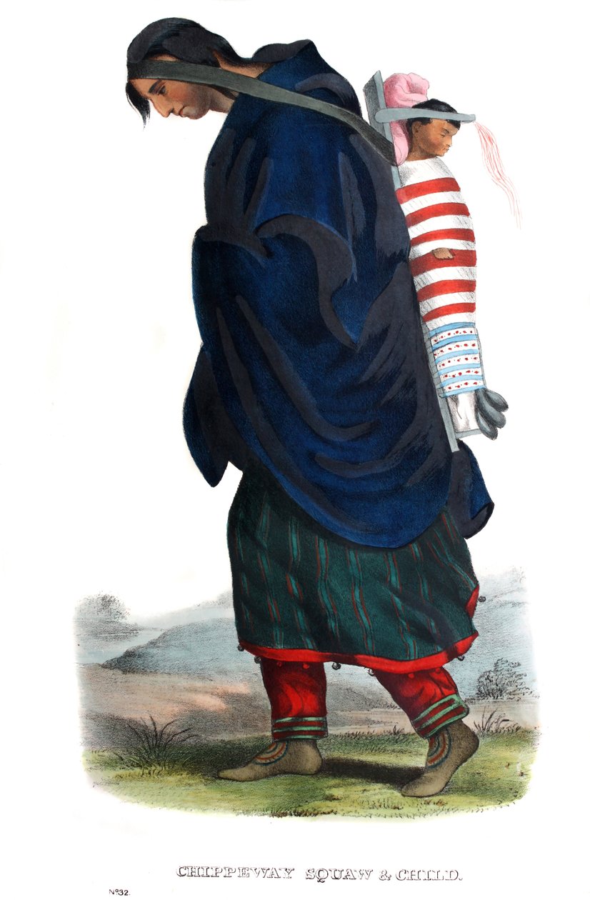 Chippeway (Ojibwe) kvinde og barn af James Otto Lewis