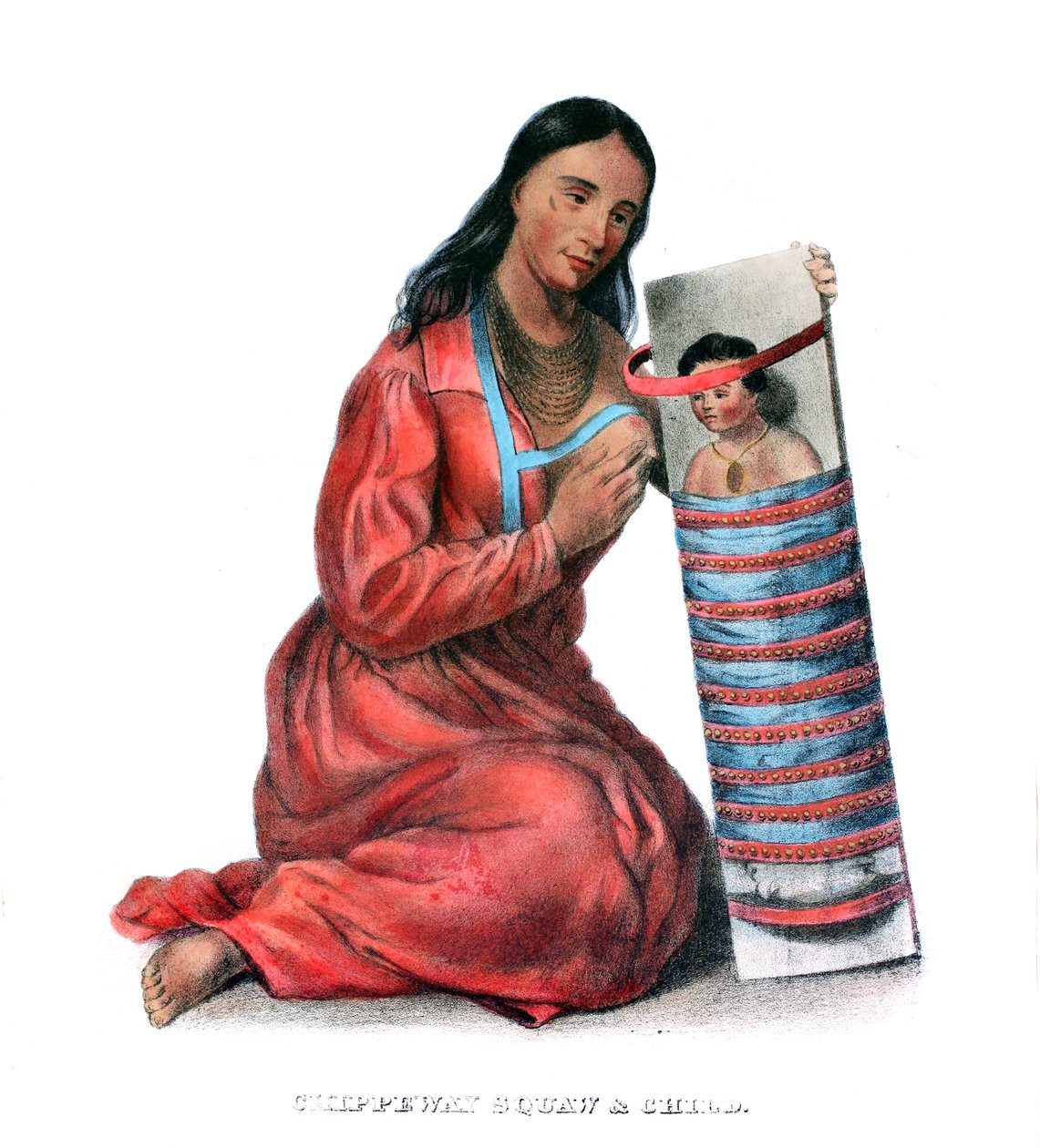 Chippeway (Ojibwe) kvinde og barn af James Otto Lewis