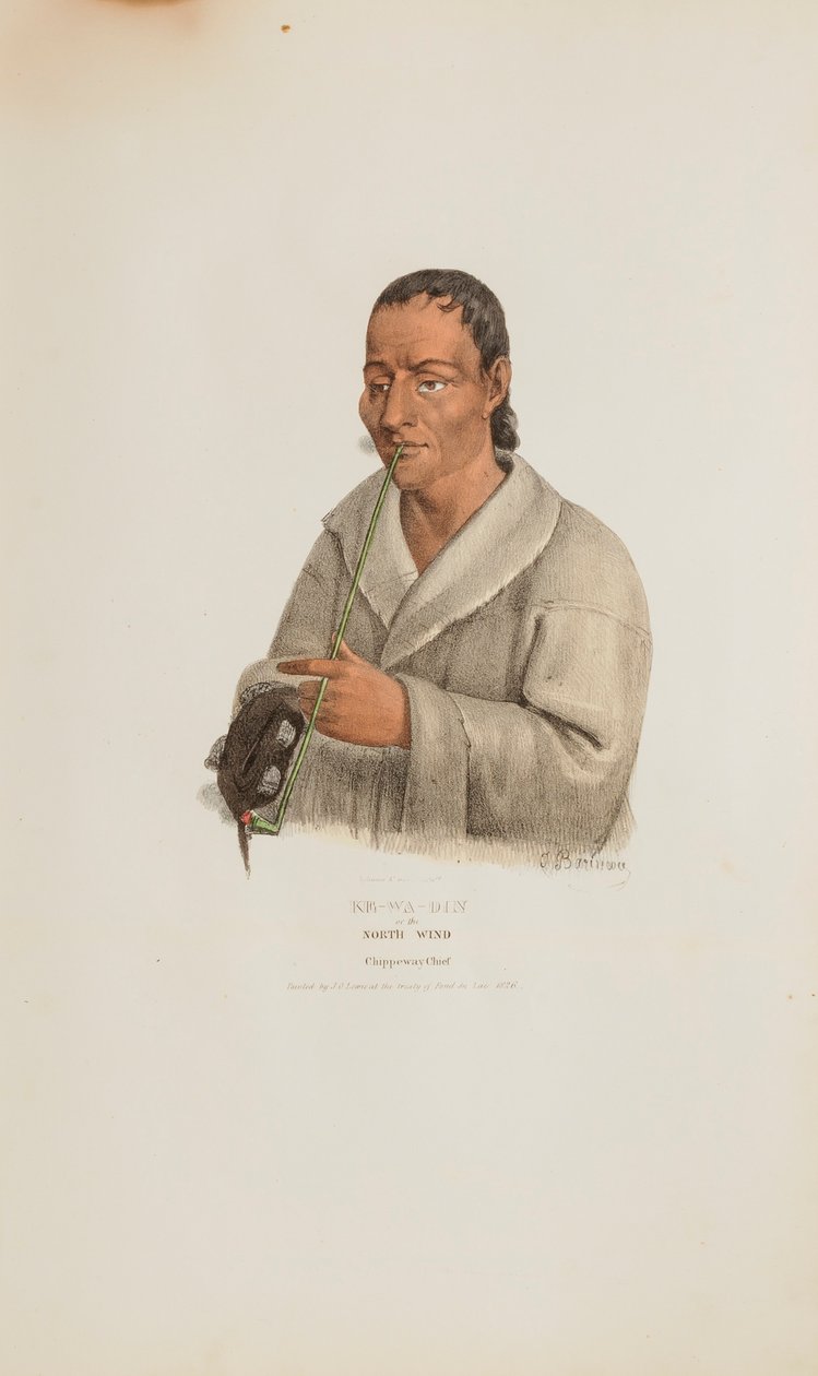 KE-WA-DIN eller Nordvinden; En Chippeway-høvding, fra The Aboriginal Portfolio af James Otto Lewis