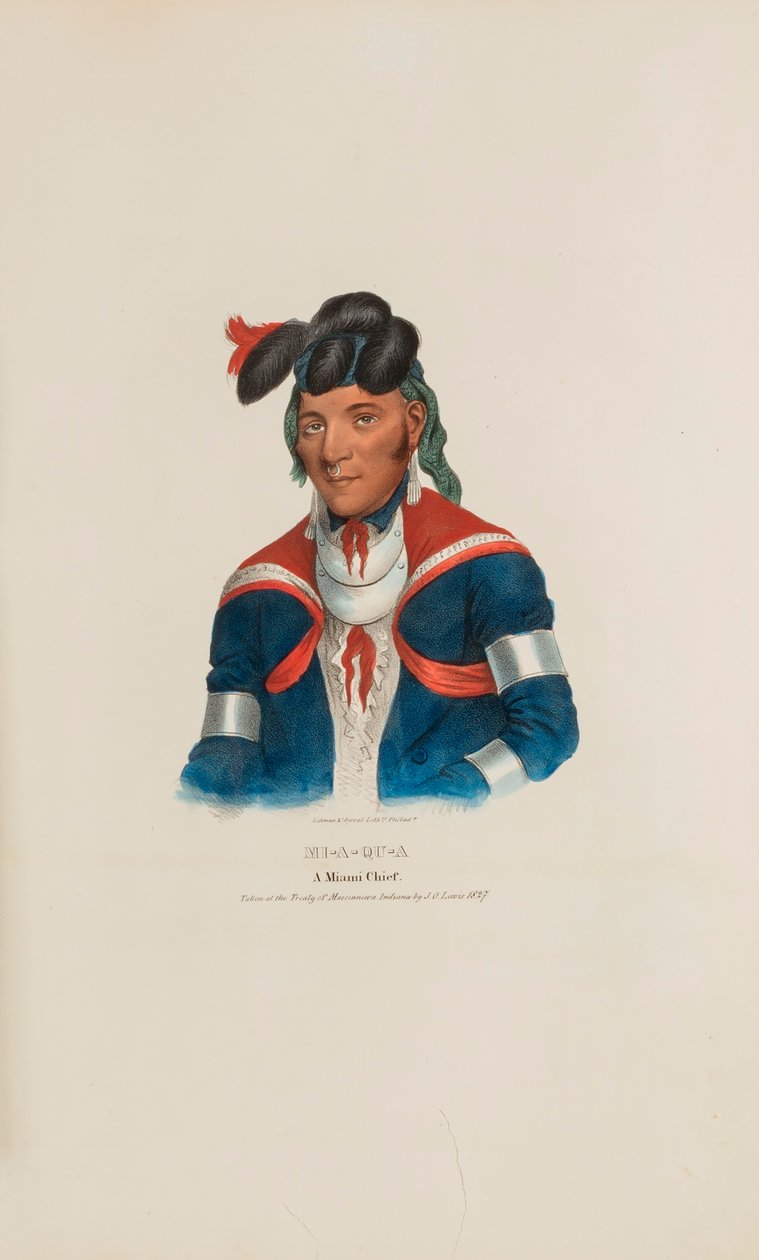 MI-A-QU-A; En Miami-høvding, fra The Aboriginal Portfolio af James Otto Lewis