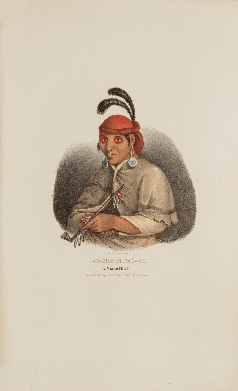 NA-SHE-MUNG-GA, en Miami-høvding, fra The Aboriginal Portfolio af James Otto Lewis