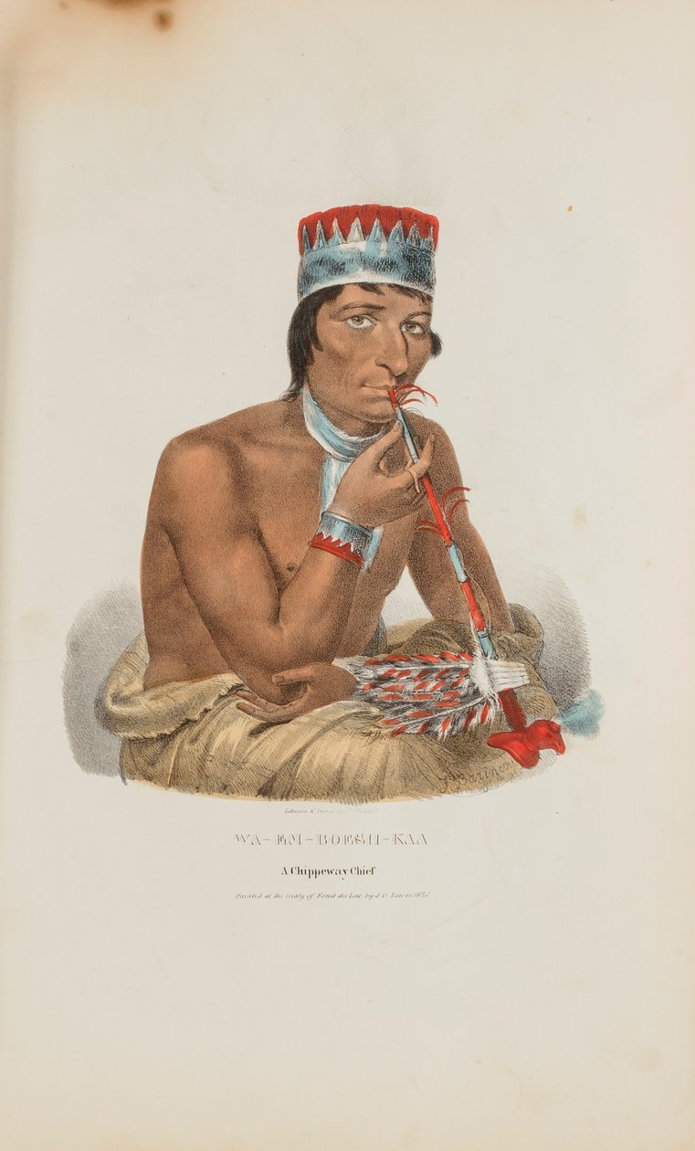 WA-EM-BOESH-KAA; En Chippeway-høvding, fra The Aboriginal Portfolio af James Otto Lewis