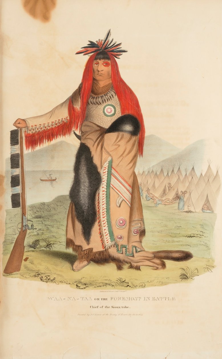 WAA-NA-TAA eller den fremmeste i kamp; høvding for Sioux-stammen, fra The Aboriginal Portfolio af James Otto Lewis
