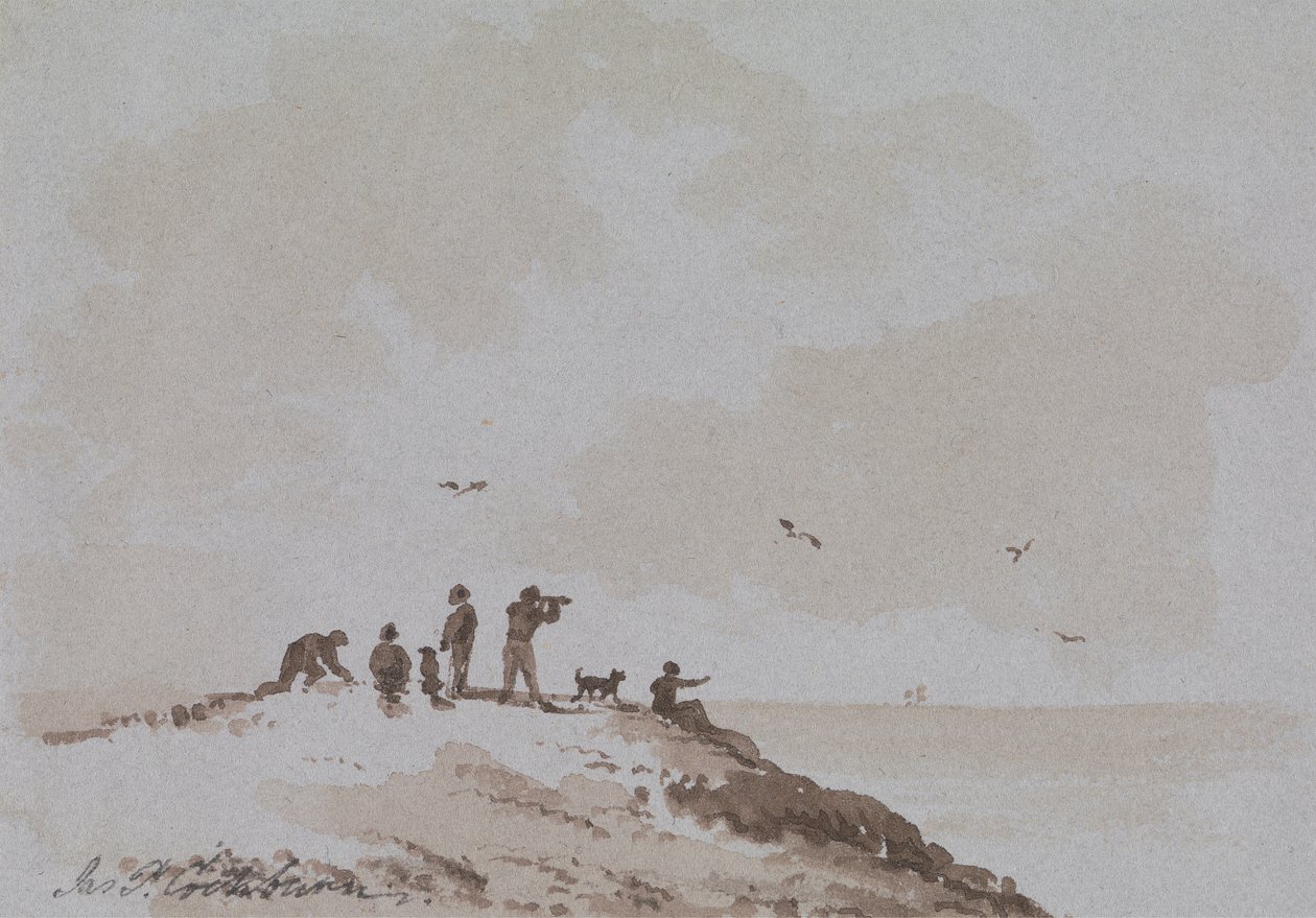Observatører på en bakke med udsigt over havet af James Pattison Cockburn