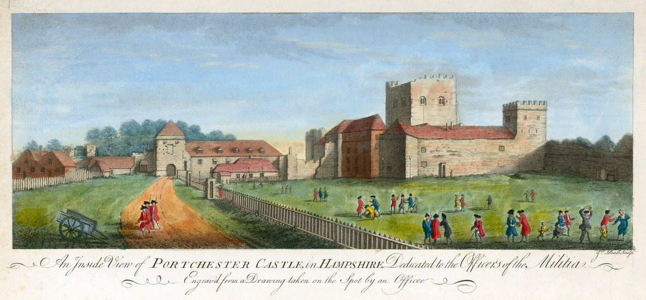 Portchester Castle, Hampshire, 1720 af James Peake