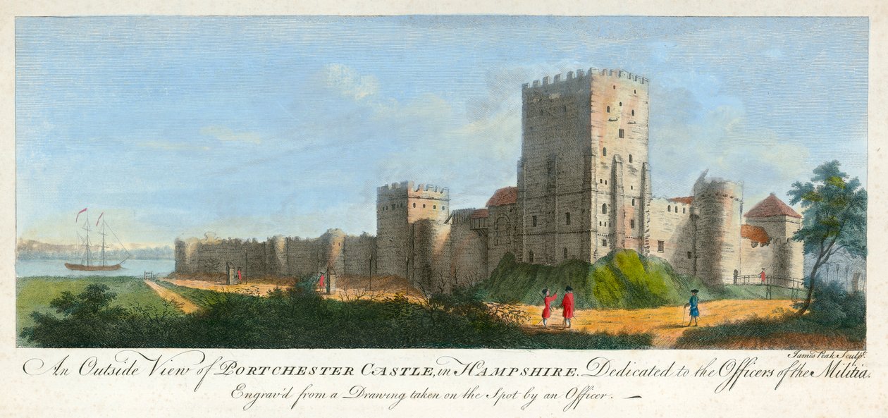 Portchester Castle, Hampshire, 1720 af James Peake