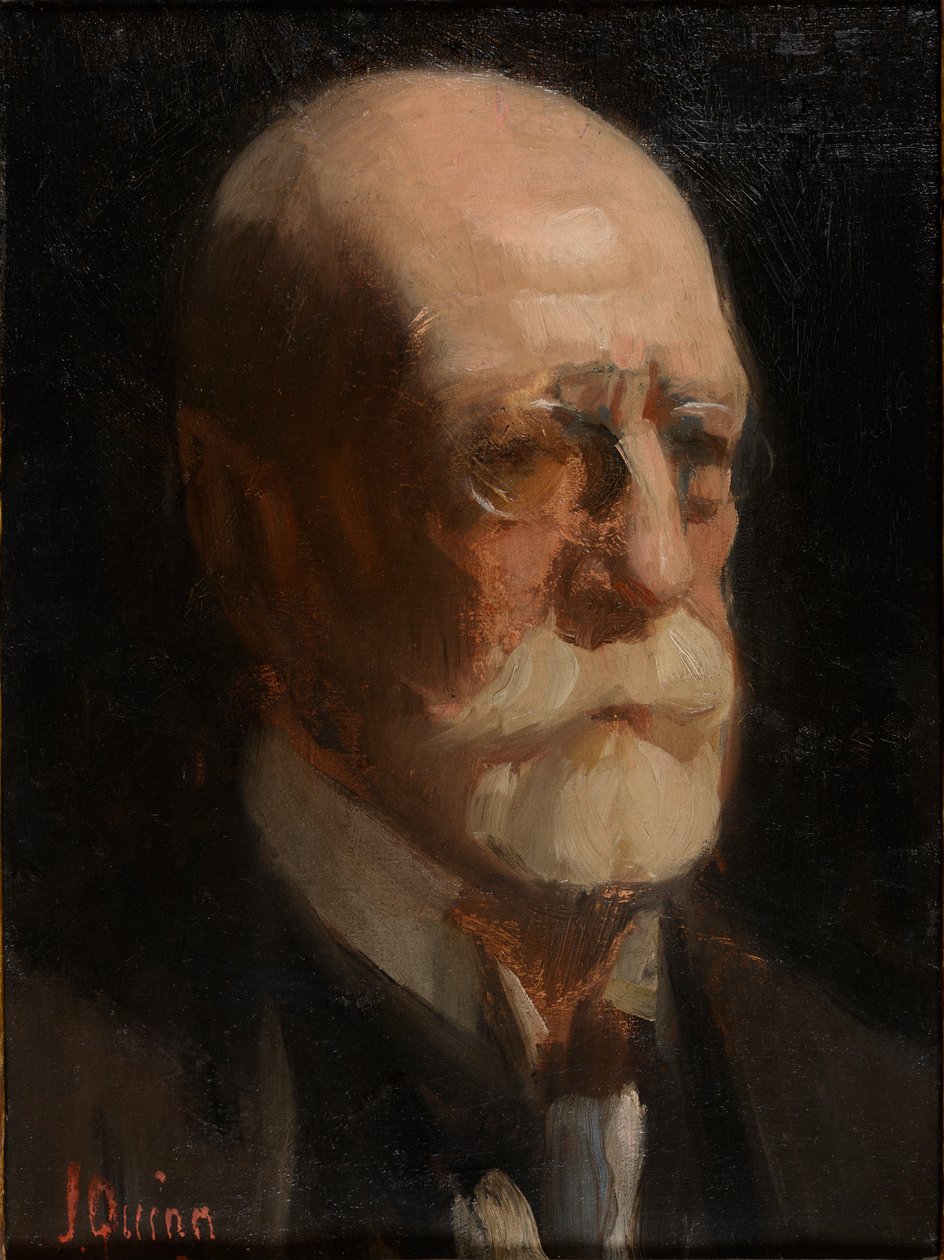 Portræt af en mand med skæg (olie på lærred) af James Peter Quinn