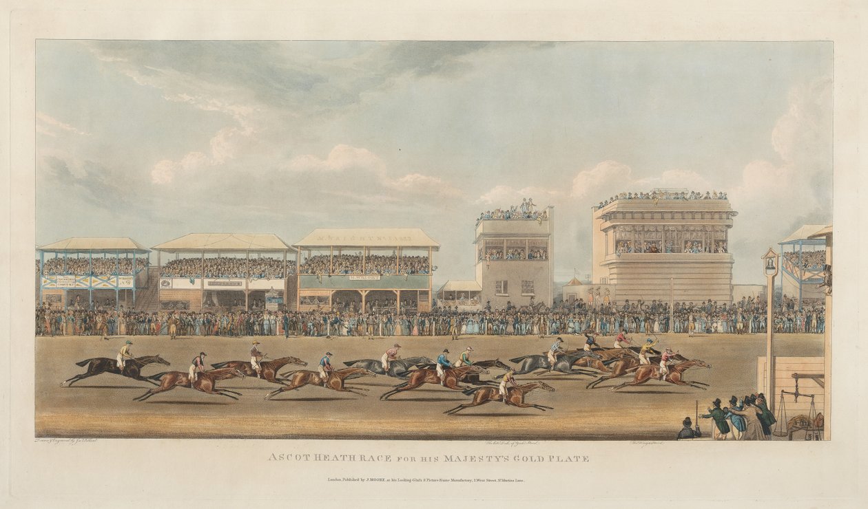 Væddeløb på Ascot Heath om Hans Majestæts guldplade af James Pollard