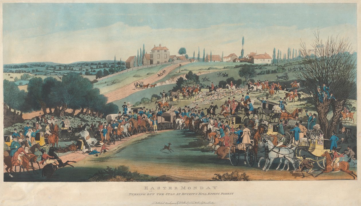 Påske mandag. 1. Slå kronhjort ud ved Buckits Hill, Epping Forest af James Pollard
