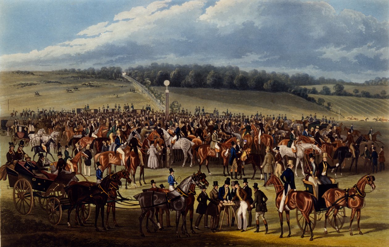 The Betting Post, tryk lavet af Charles Hunt, 1836 (akvatint) af James Pollard