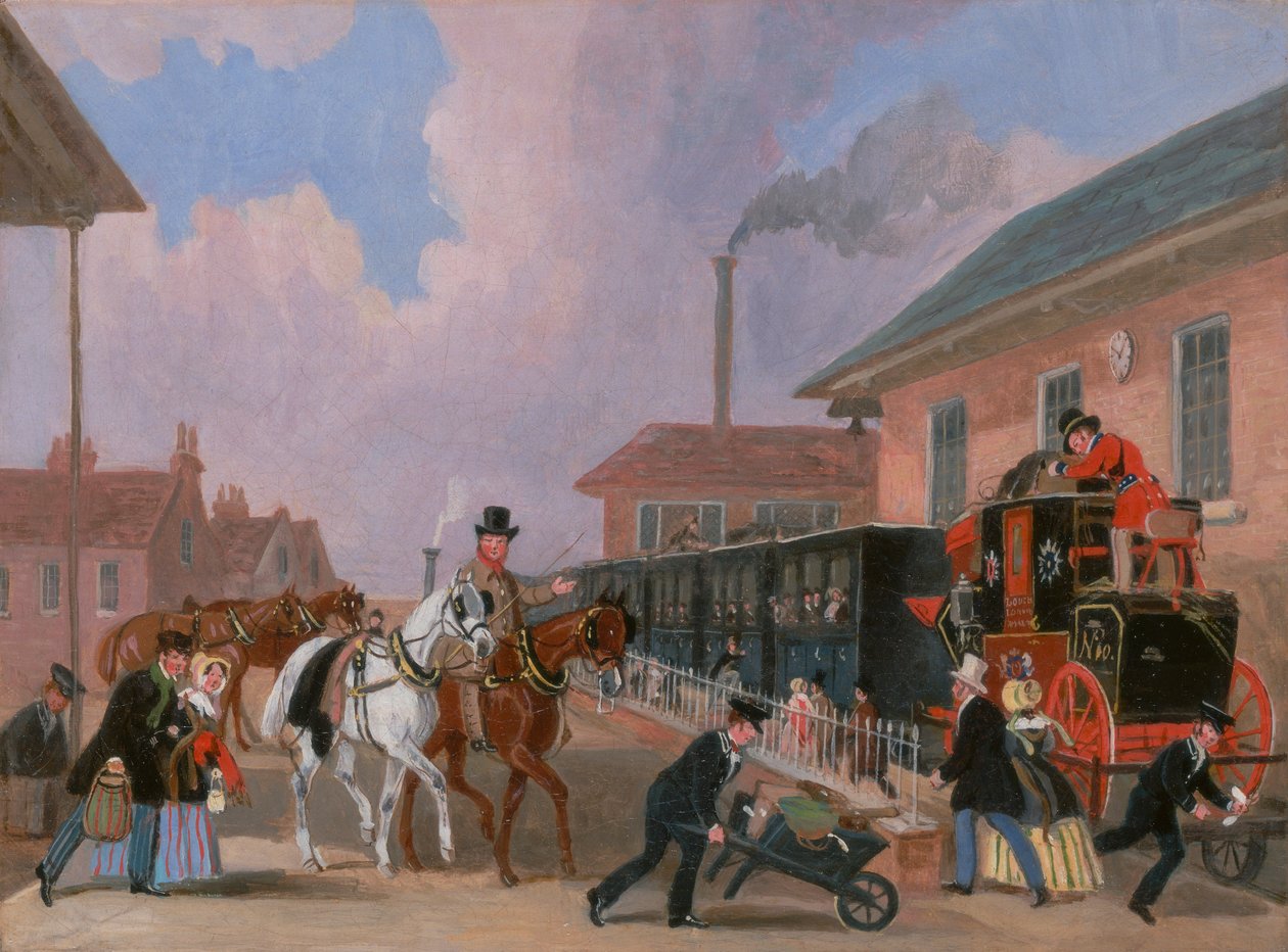 Louth-London Royal Mail, der rejser med tog fra Peterborough East, Northamptonshire af James Pollard