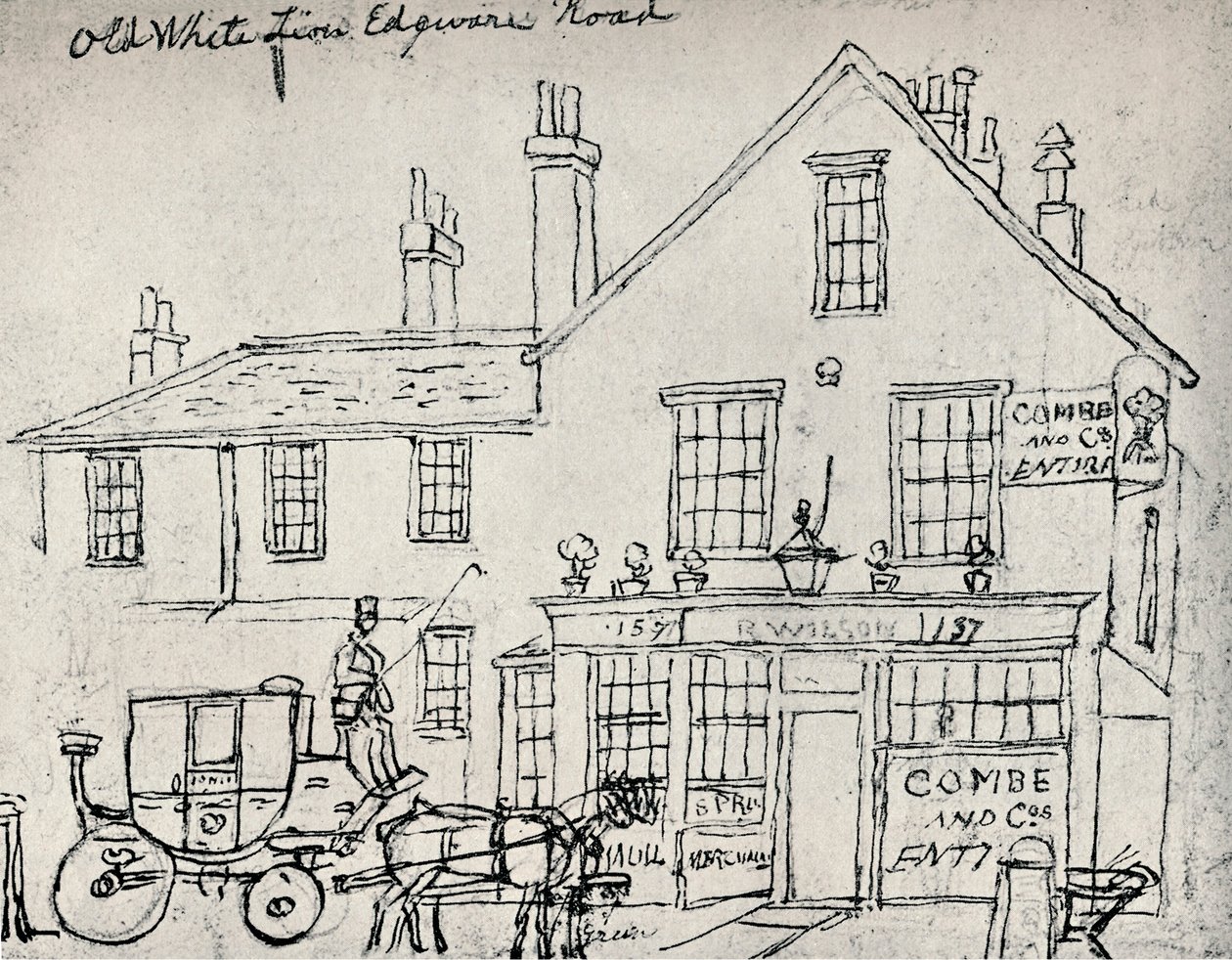 The Old White Lion, Edgware Road, c1821 af James Pollard