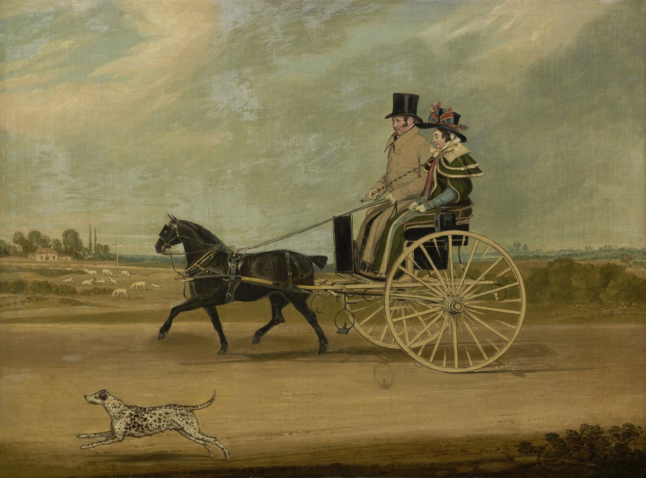 Tom Thumb med Peter Brown og hans kone i en koncert, 1828 af James Pollard