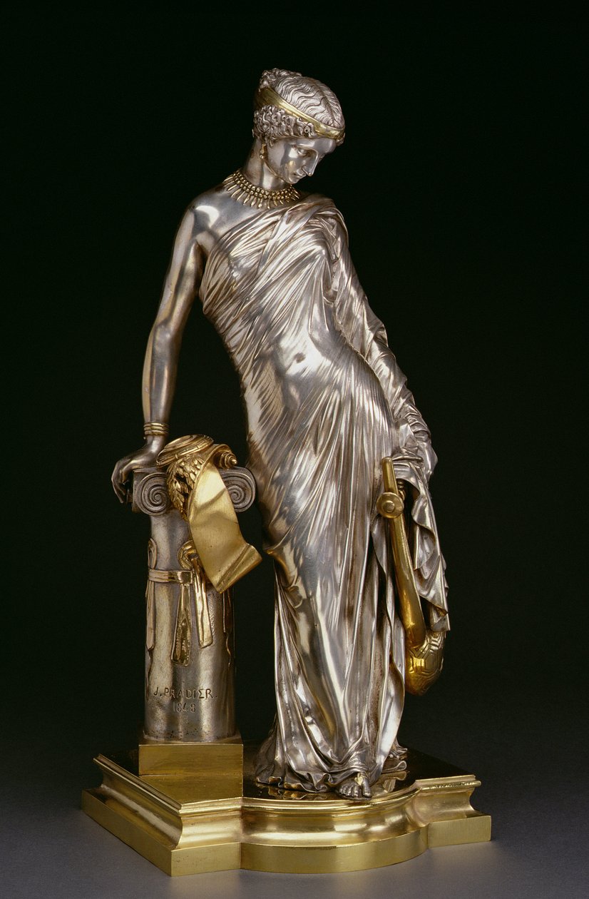 Figur af Sappho stående, 1848 (forsølvet og forgyldt bronze) af James Pradier