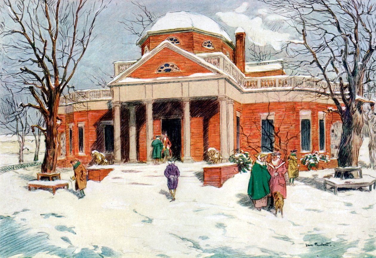 Monticello, nær Charlottesville, Virginia, USA, c1700-tallet 1921. af James Preston