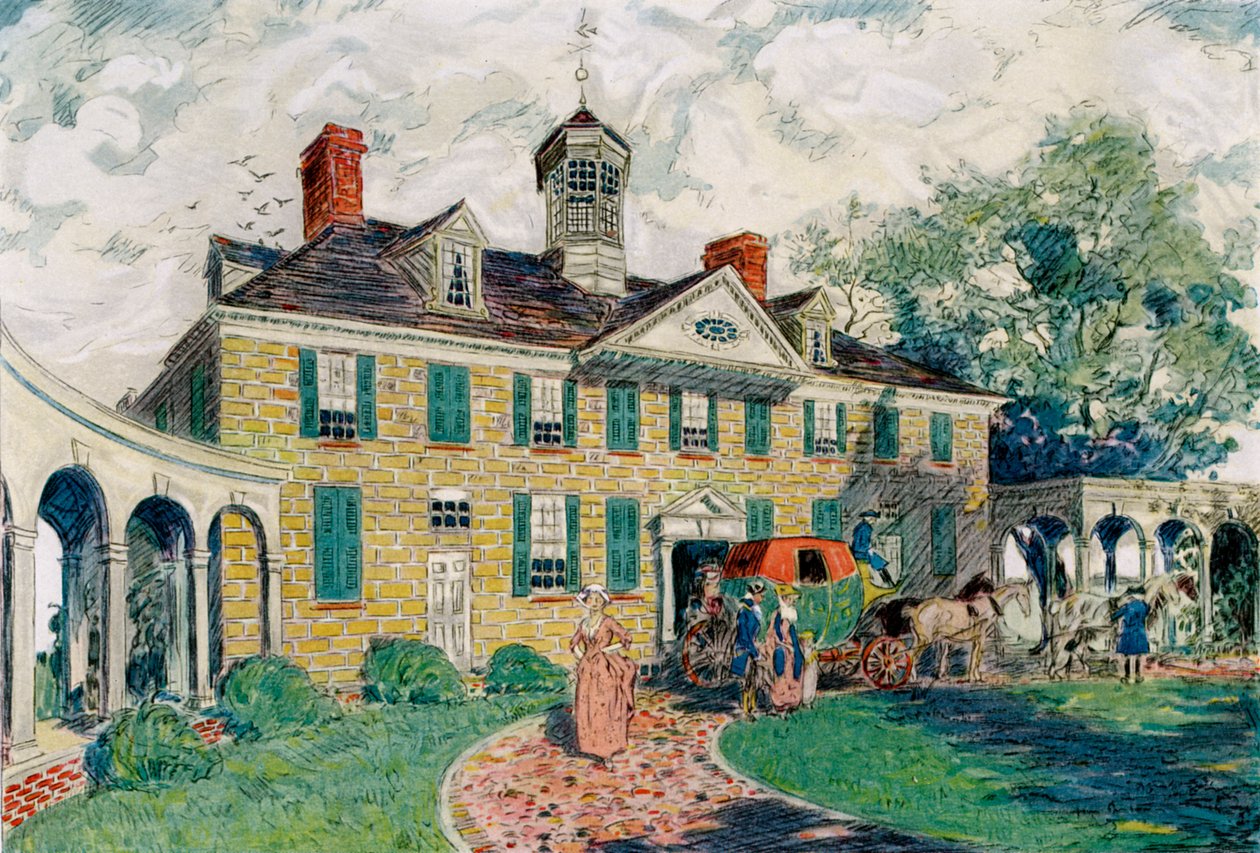 Mount Vernon, nær Alexandria, Virginia, USA, c1700-tallet 1921. af James Preston