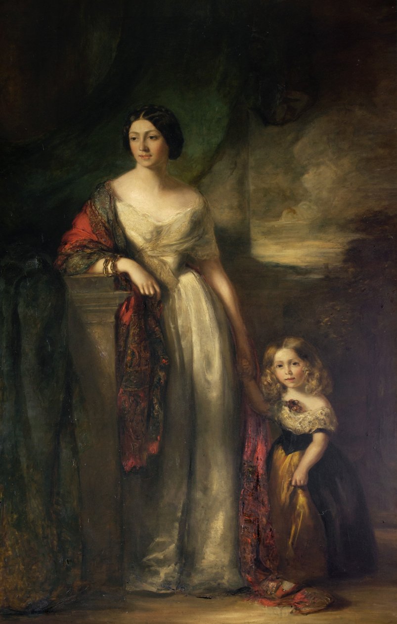 The 2nd Lady de Tabley, med hendes lille datter af James Rannie Swinton